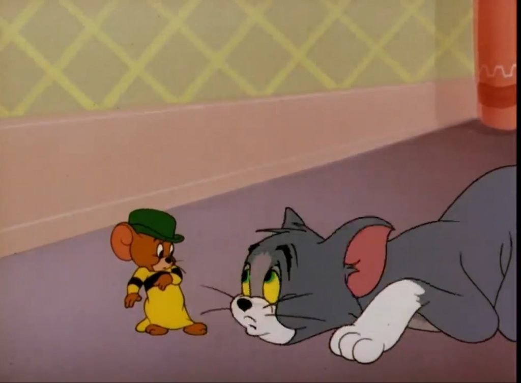 Depressed Tom in front of Jerry