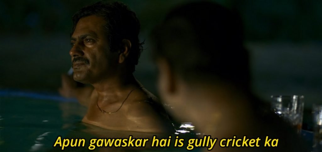 ganesh gaitonde Apun Gawaskar Hai Is Gully Cricket Ka meme templete of sacred games 2