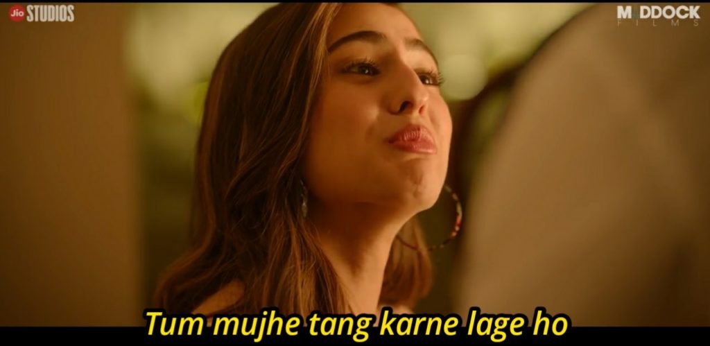 Tum Mujhe Tang Karne Lage Ho latest meme template of love aaj kal
crying sara ali khan template