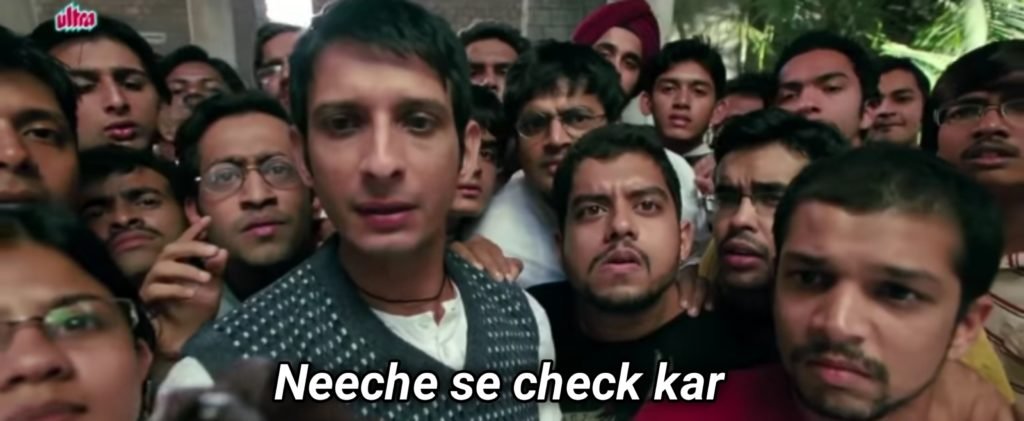 farhan telling to raju niche se check kar