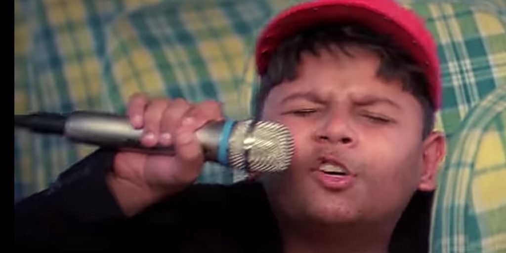 dhmaal small boy trying to sing as himesh reshamiya - dhamaal meme template