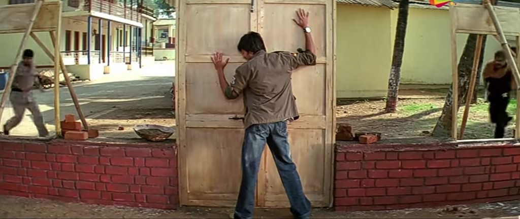 deshbandhu , trying to hide behind a gate dhamaal meme template