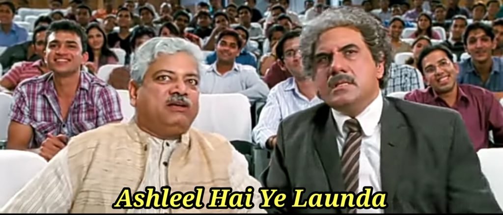 ashleel hai ye launda - chatur speech - Rancho Explaining - 3 Idiots Meme Template