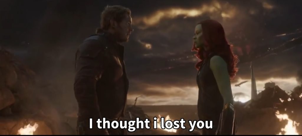 I think i lost you scene in Avengers endgame meme template - Peter Quill meme template - Star lord and GAmora meme templates - Avengers Endgame meme template