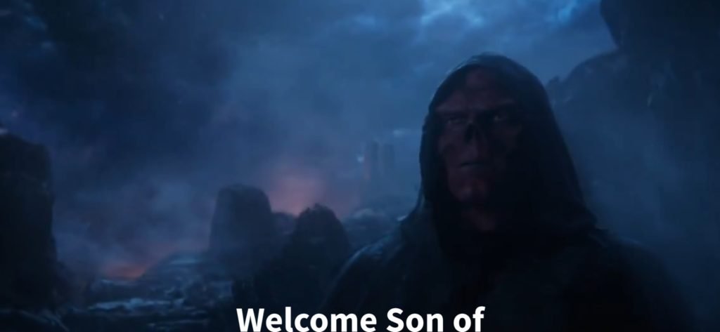 Red Skull welcoming visitors on Vormir meme template - Welcome son of a meme template - Avengers Endgame meme template