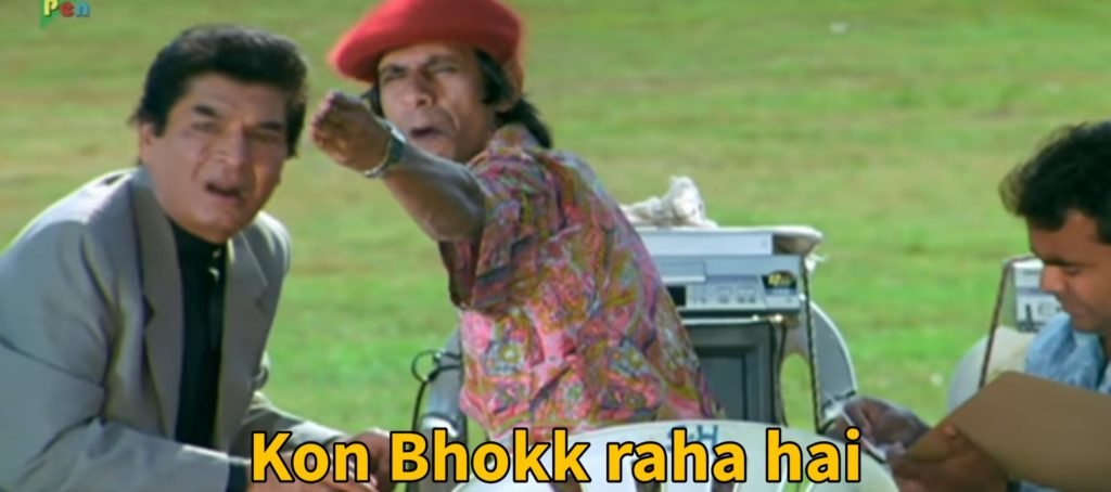 abeyy ye kon bhonk raha hai welcome movie meme template