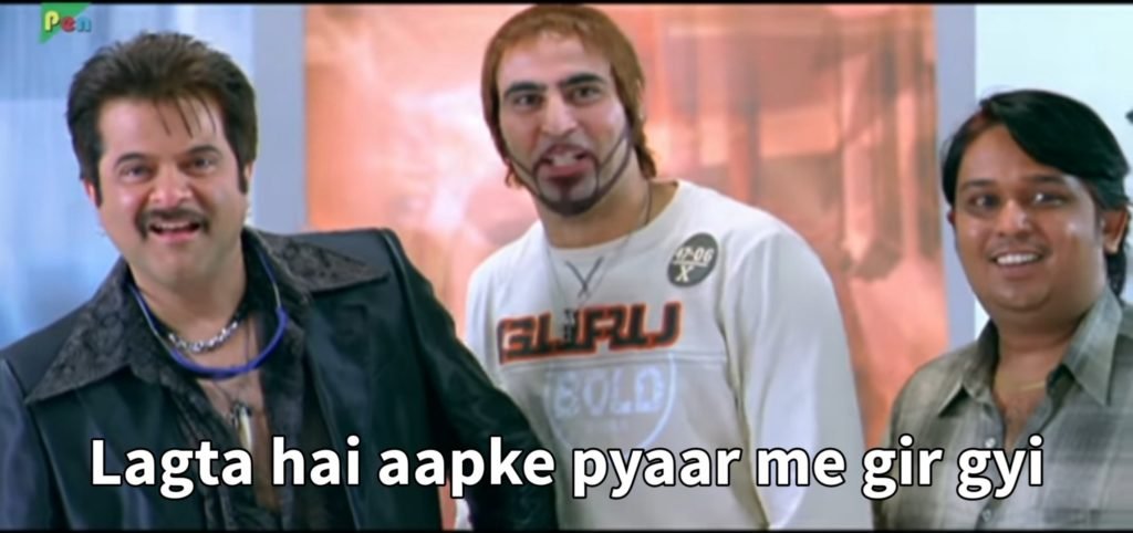 lagta hai aapke pyaar mai gir gayi majnu bhai welocme movie meme template