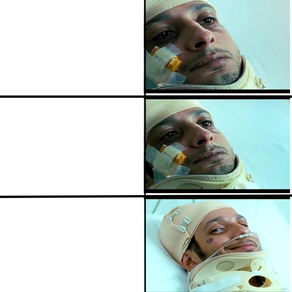 raju after accident 3 idiot meme template 