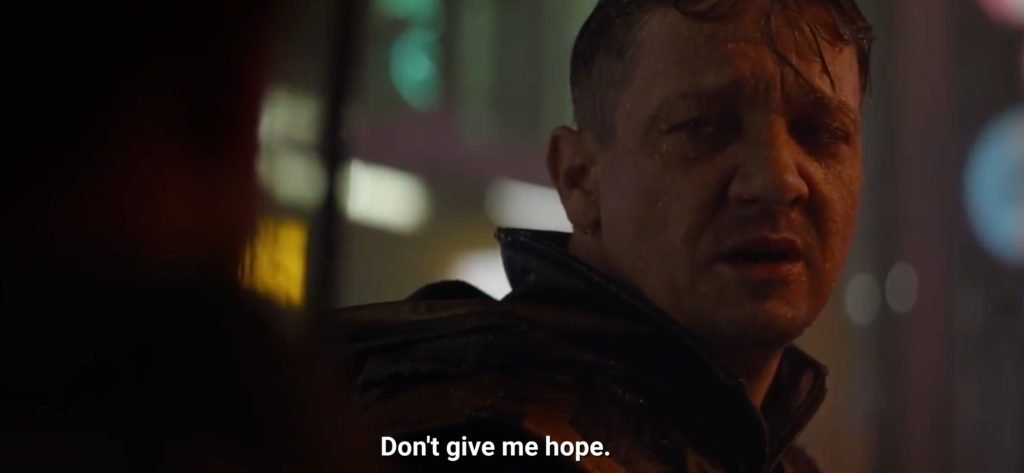 Don't do that Don't give me Hope meme template - Clint Barton Hawkeye meme template - Hawkeye in Japan slaughtering scene meme template - Avengers Endgame meme template