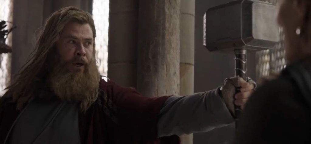 I am still Worthy meme template - Thor holding Mjonir in Asgard meme template - Avengers Endgame meme templates