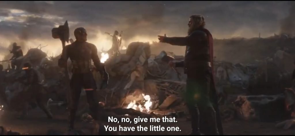 You have the little one meme template - Thor and Captain America Avengers endgame Meme templates - Avengers Endgame meme template