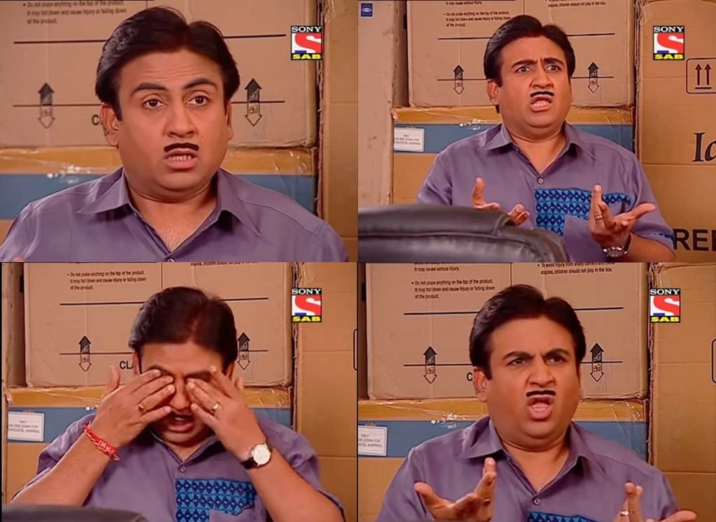 JethaLal Funny Expression Latest Meme Template - TMKOC meme template - latest meme template