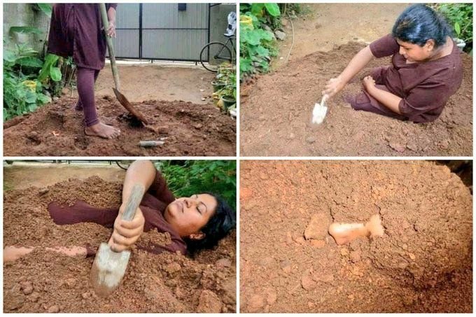 woman burying herself in the ground meme template-getmemetemplates- dramatic girls reaction-woman with shovel-latest meme templates
