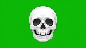 skull emoji green screen
