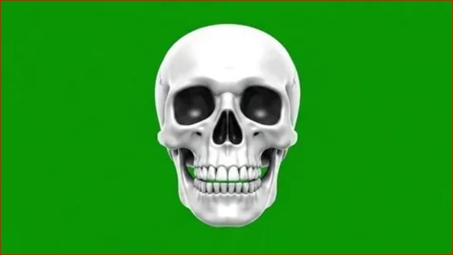 skull emoji green screen