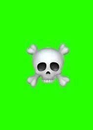 skull emoji green screen